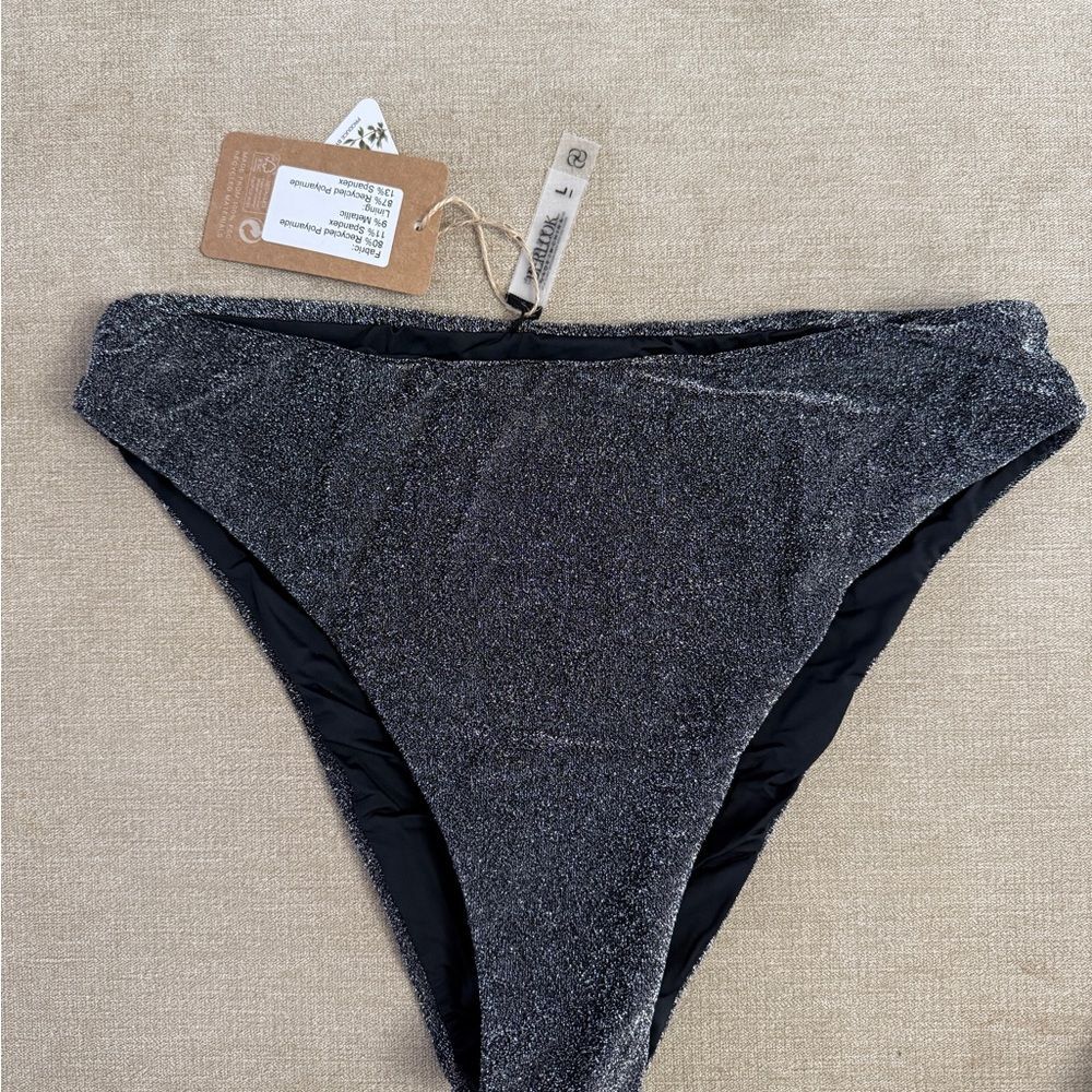 Berlook Black Lurex Bikini Bottom Large NWT - Picture 5 of 8